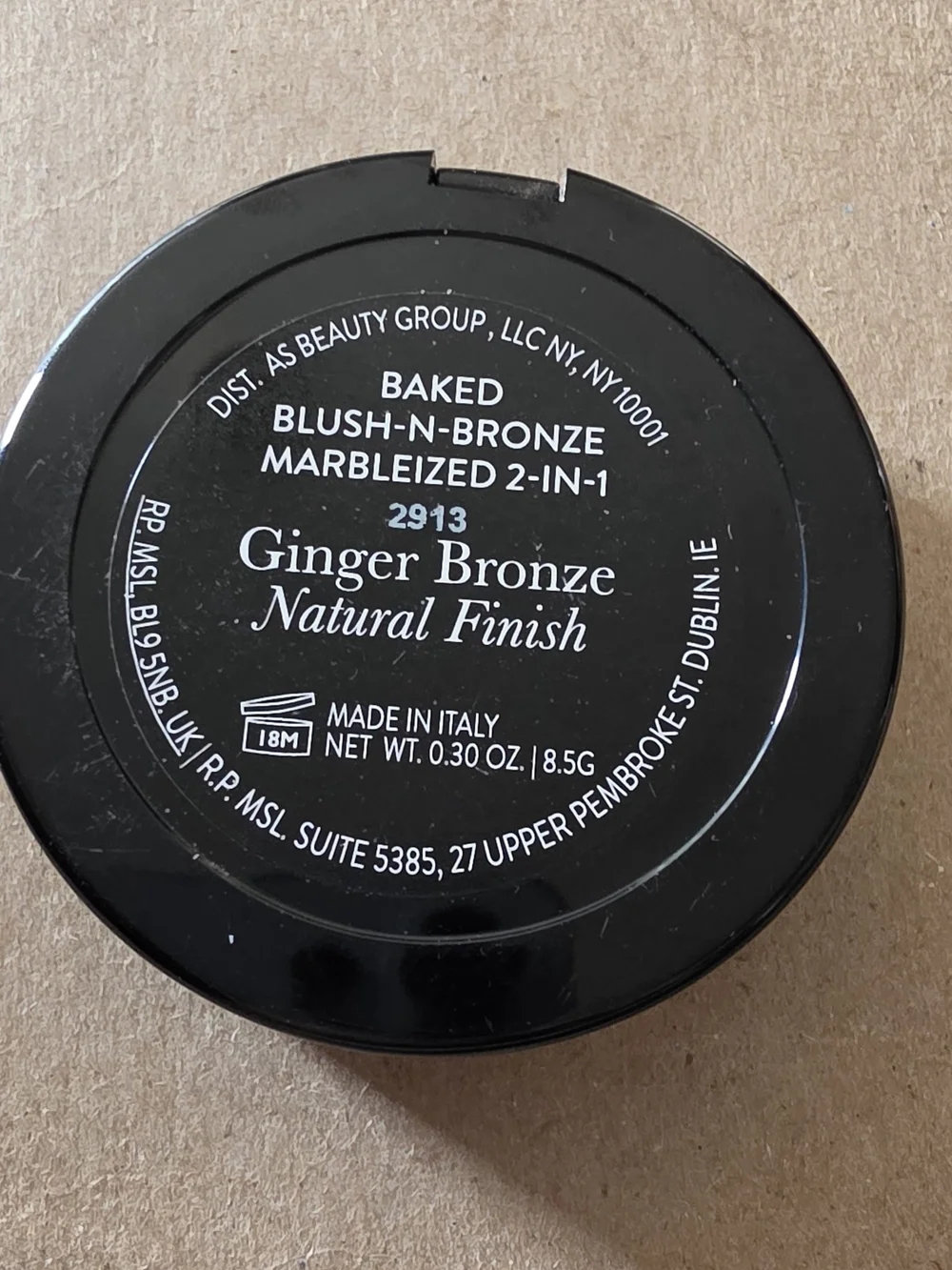 Laura Geller Baked Blush -n-Bronze Marblized 2 In 1 Ginger Bronze Finish 0.30 Oz